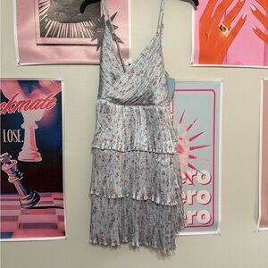 Lulu's Silver Spaghetti Strap Mini Dress for Cocktail Parties